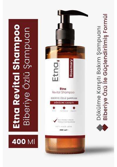 Etna Pharma Revital Biberiye Özlü Şampuan 400 Ml Saç Dökülme Karşıtı & Yenileyici & Saç Dibi Onarıcı Tüm Saç Tipleri