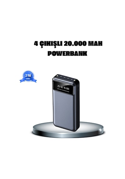 Hubrendy  Powerbank 20000 Mah 4 Çıkışlı Hızlı Şarjlı Ve Led Göstergeli Diğer