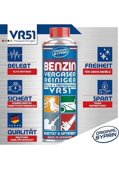 Syprin  Karbüratör Temizleyici Vr51 3x750 Ml, 2 Ve 4 Zamanlı Benzinli Motorlar Için