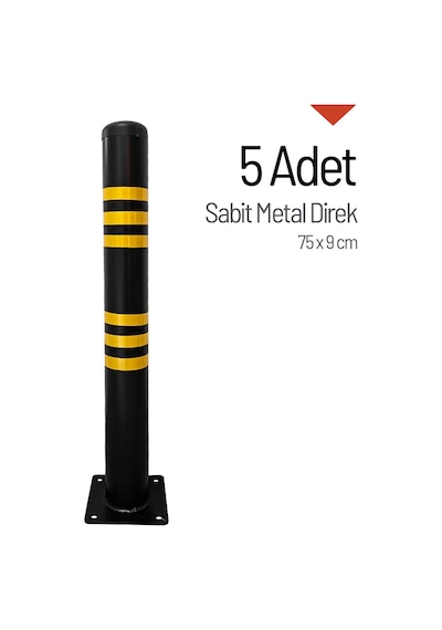5'li Sabit Metal Direk Seti, Metal Duba 75 X 9 Cm-3595