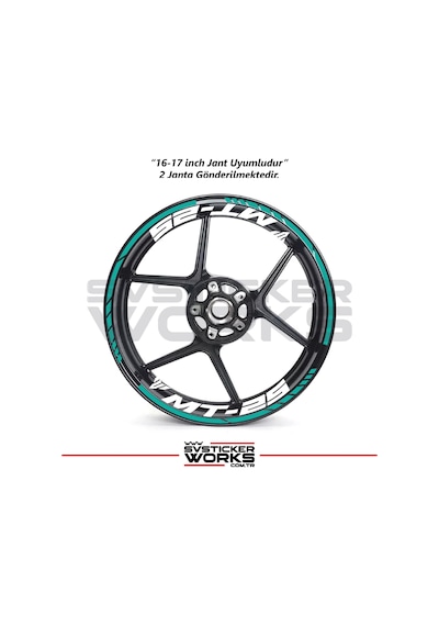 Yamaha Mt-25 Jant Sticker Dış Ve İç Set Sticker Jant Şeridi Turkuaz