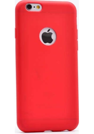 Noktaks - Apple Uyumlu iPhone 6 Plus / 6s Plus - Kılıf Mat Renkli Esnek Premier Silikon Kapak - Kırmızı