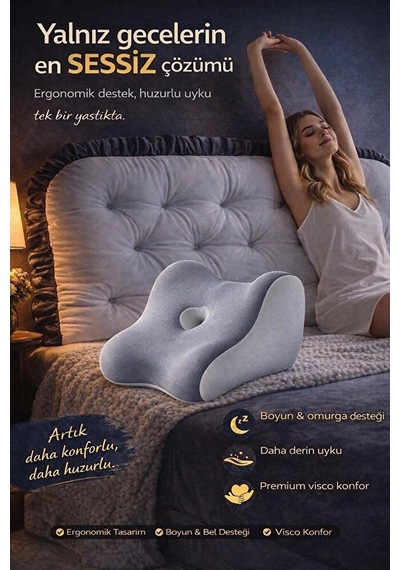 Yalnızlar Yastığı Premium Ergonomik Yakınlık Destek Yastığı, Çok Amaçlı Ortopedik Konfor Yastığı Gri