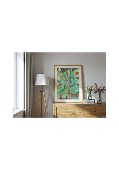 Modern Sanat Klee Orman Yapısı Çerçevesiz Poster 21x30 Cm A4 Tablo Modern Sanat Ekspresyonizm