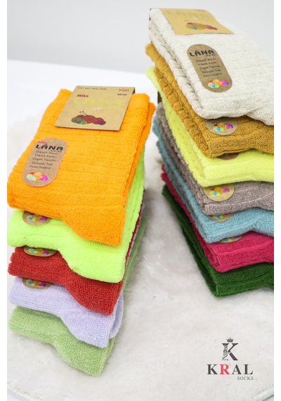 Kral Socks Kadın Uzun Ters Havlu 5 Çift Termal Etkili Kışlık Çorap Seti ASORTİ