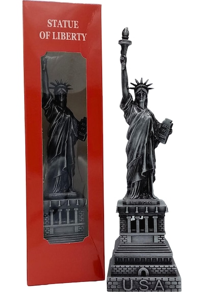 Metal Özgürlük Heykeli Gümüş Vintage Dekor Usa 25cm