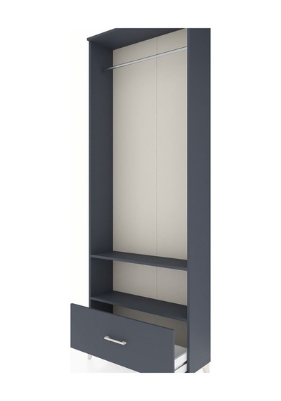 Arges Dolap 2 Raflı Tek Çekmeceli Tek Askılı 88x30x243 Antrasit-antrasit Antrasit