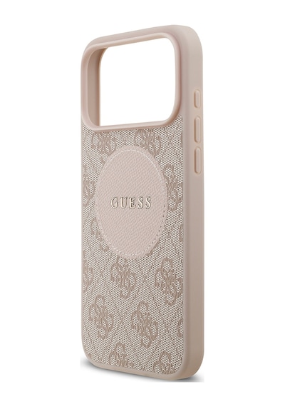 Apple Uyumlu iPhone 17 Pro Max Kılıf Guess Lisanslı M-safeli Yazı Logolu Circle Classic Kapak Pembe Pembe