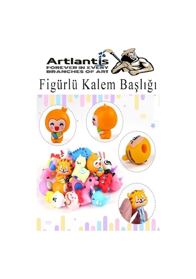 Kalem Başlığı Figürlü 10 Adet Kalem Süsü Erkekler İçin Değişik Karkatür Hayvan Silikon Kalem Ba