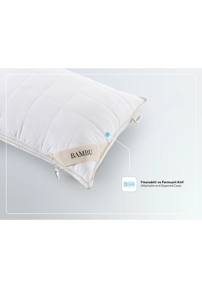 Doqu Home Bambu Yastık 50 X 70 Cm - Beyaz Beyaz