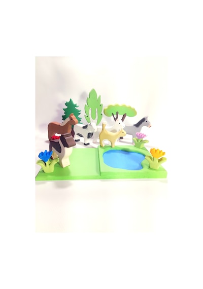 Woxwood Ahşap Oyuncak Çiftlik Hayvanları Gölet Temalı