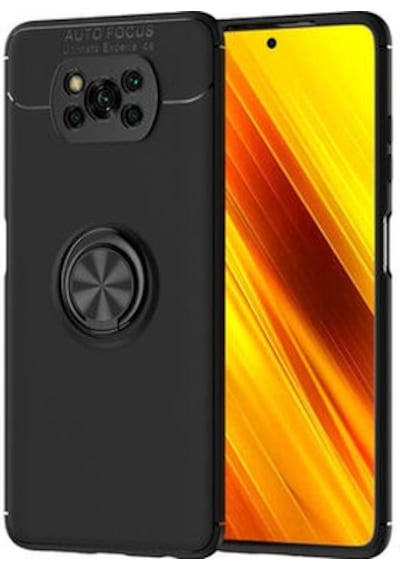 Poco X3 Pro Kılıf Yüzüklü Sağlam Esnek Ringo Silikon Kapak Siyah