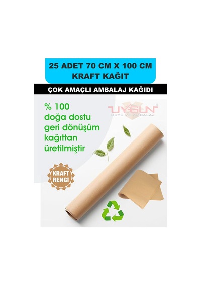 25 Adet 70cm X 100cm 100 Gr. Kraft Ambalaj Kağıdı, Çeyiz Ev Eşyası Hediye Ürün Paketleme, Çocuk Etkinlikleri