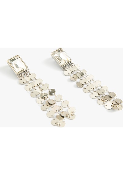 Koton Kristal Taşlı Küpe Sallantılı Gümüş 4wak70526aa 4WAK70526AA038 Gümüş