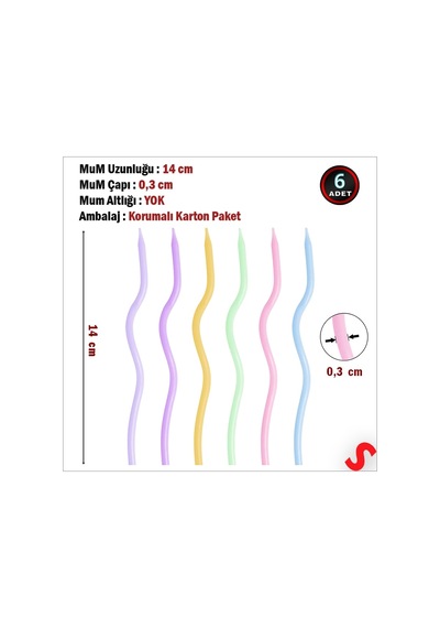 Mum - Spiral - 6 Adet - Makaron