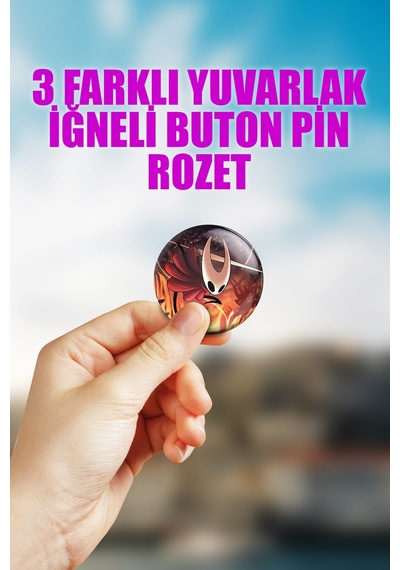 Hollow Knight Silksong Video Oyun Çanta Süsü İğneli Buton Rozet Seti 3 Adet Üçlü