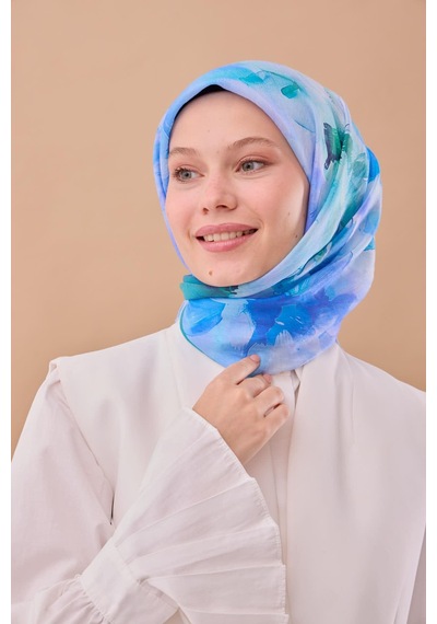 Silk Home Olinda İpek Eşarp 47004-15 Lila, Petrol Mavisi, Yeşil, Mor