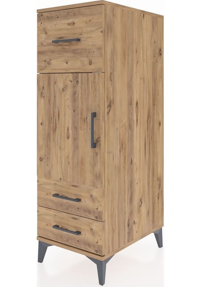 Kronos Dolap 2 Raflı 3 Çekmeceli Tek Kapaklı 44x59x134 Çam-çam Atlas Çam