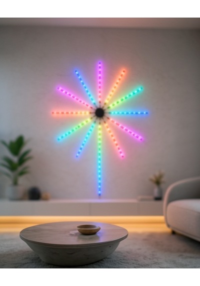 Rgb Led Duvar Aydınlatması, Telefon Kontrollü Dekoratif Lamba Çok Renkli