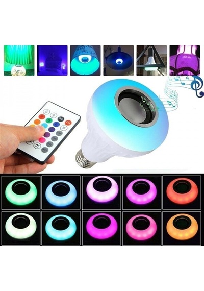 12 W Uzaktan Kumandalı Bluetooth Hoparlör Rgb Led Ampul