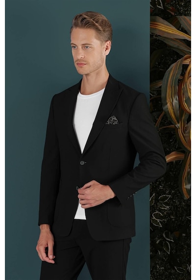 Efor C 659 Slim Fit Siyah Spor Ceket Siyah