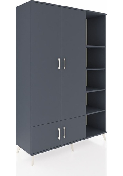 Hyperion Dolap 6 Raflı 4 Kapaklı Tek Askılı 132x44x195 Antrasit-antrasit/antrasit Antrasıt/antrasıt Hyperion Dolap 6 Raflı 4 Kapaklı Tek Askılı 132x44x195 Antrasit-antrasit/antrasit Antrasıt/antrasıt
