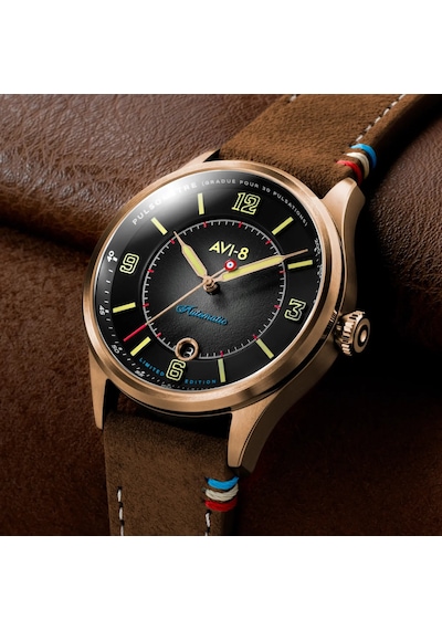 Avı-8 Flyboy Av-4153-04 Lafayette 110th Anniversary Limited Edition Otomatik Erkek Kol Saati Bronz