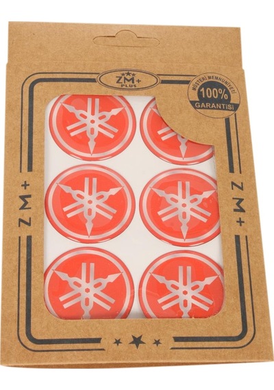 YAMAHA Koruma Takozu Damla Etiket Sticker Ø39 mm KIRMIZI-BEYAZ
