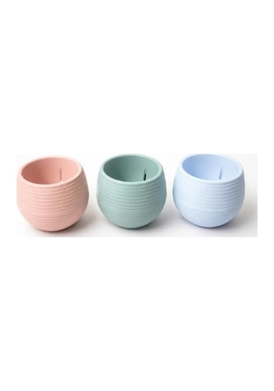 Dekoratif İskandinav Mini Saksı Seti, 8x7 Cm, Pembe, Plastik, Kaktüs Ve Sukulent Bitkiler İçin, 3'lü Diğer