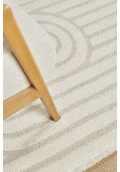 Kaşmir Halı 7/24 Plushy Runa Cream 200x290 Gri