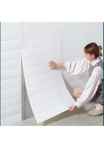 3d Lambiri Tahta Model 70x500cm Kendinden Yapışkanlı Duvar Kağıdı Esnek Köpük Panel Nw43 70x500cm