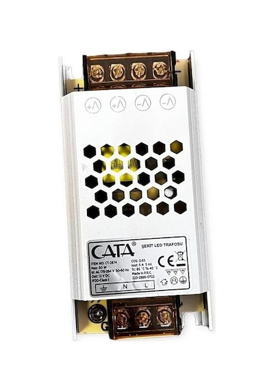 5 Adet Ct 2674 Cata 5a Şerit Led Trafosu Fansız Süper Silim 60w