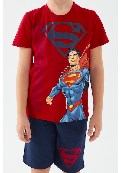 Superman Heros Kırmızı Erkek Çocuk Bermuda Takım Kırmızı