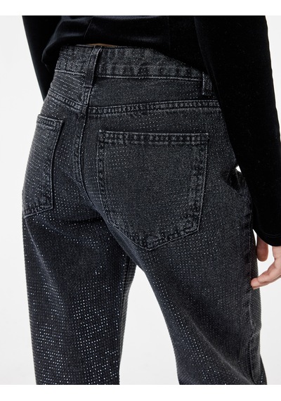 Koton Düğmeli Cepli Pamuklu Normal Bel Düz Paça Taşlı Jean Pantolon - Straight Fit Jean Siyah 7wal40037md Koton Düğmeli Cepli Pamuklu Normal Bel Düz Paça Taşlı Jean Pantolon - Straight Fit Jean Siyah 7wal40037md