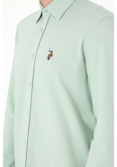 U.s. Polo Assn. Erkek Su Yeşili Gömlek Örme 50300402-vr048 Su Yesılı