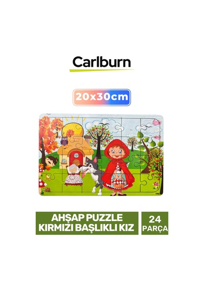 Özel Üretim Zeka Geliştirici Öğretici Göz Koordinasyonu Ahşap Puzzle Kırmızı Başlıklı Kız 24 Parça