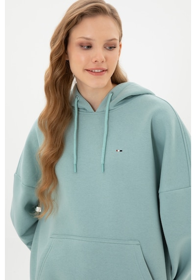 U.S. Polo Assn. Kadın Mint Şardonlu Kapüşonlu Sweatshırt 50313567-VR090