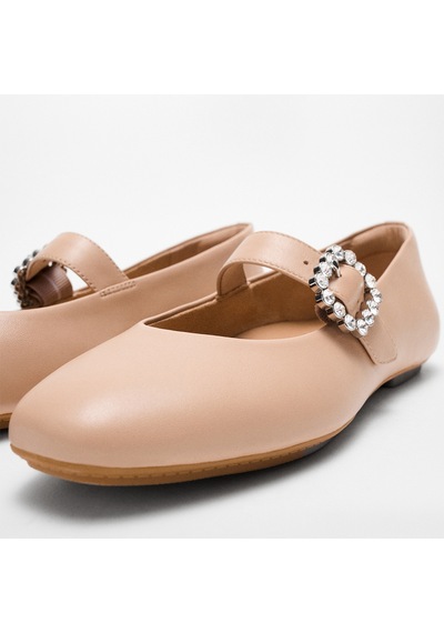 B41 Classic Beige Babet Kadın E3j-b41/001 Fitflop Delıcato Crystal-buckle Leather Mary Janes B41 Classic Beige