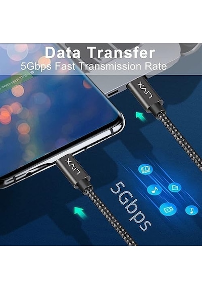 Solid 100w 5a Type C To Type C 3 Metre Hızlı Şarj Ve Data Kablosu Halat Örgülü Space Gray Diğer
