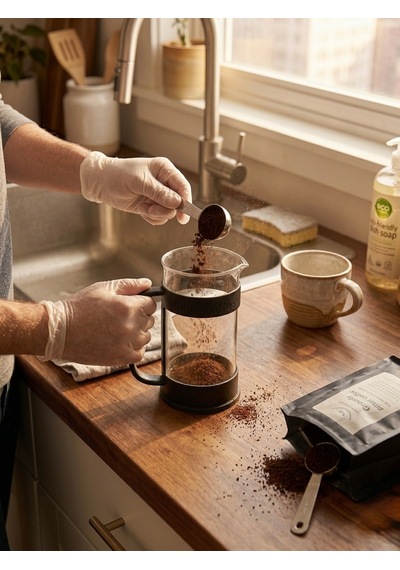 400 Ml French Press Borosilikat Cam Kahve Ve Bitki Çayı Demleme Filtresi - Siyah