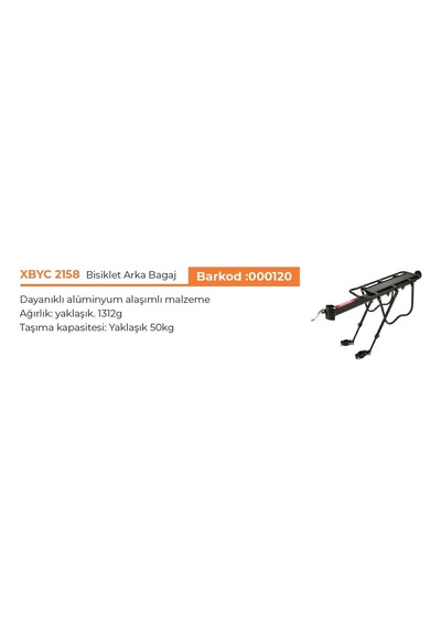 Bisiklet Arka Bagaj Xbyc 2158 50 Kg Dayanıklı Alüminyum