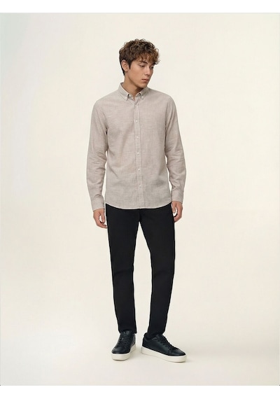 LOFT Regular Fit Erkek Gömlek U.kol Light Brown