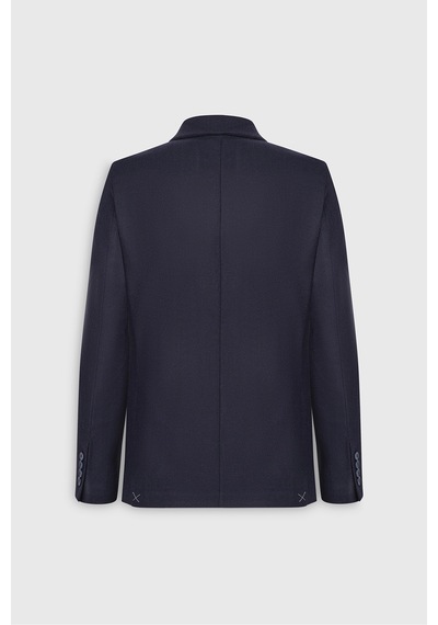 Ac&co Erkek Lacı Yünlü Slim Fit Dar Kesim Kırlangıç Yaka Kapak Cepli Blazer Ceket
