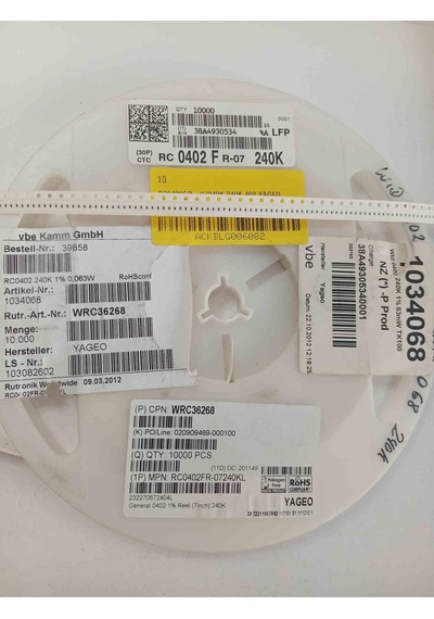 Rc0402fr-07240k 240k 402 Yageo Smd Direnç 1000 Adet 14614826