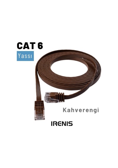 Cat6 Kablo Yassı Ethernet Network Lan Ağ İnternet Kablosu Standart