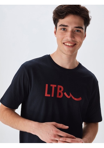 Ltb Slogan Baskılı Basic Lacivert T-shırt Lacivert