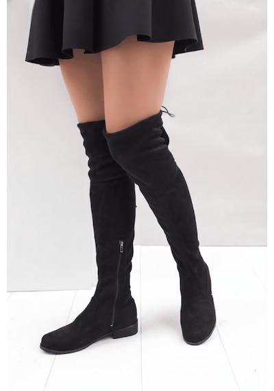 Fox Shoes Siyah Kadın Çizme A726545402 Siyah-Süet