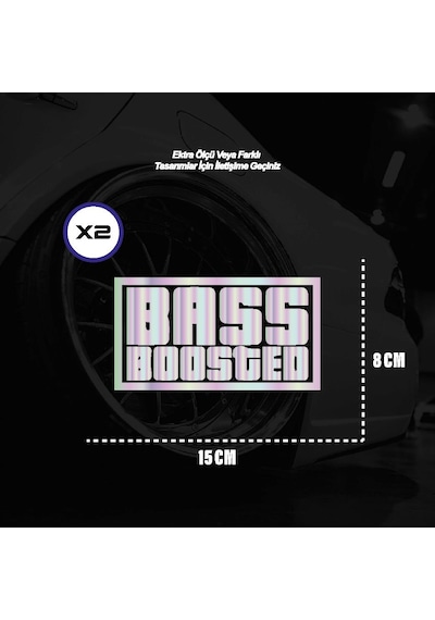 Bass Boosted Motosiklet Araba Laptop Sticker Yapışkanlı Folyo Hologram