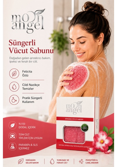 Süngerli Sabun Doğal Güzellik Felicita Extract Vücut Sabunu Çiçek
