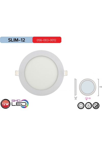 HOROZ SLIM-12 BEYAZ LED PANEL - 2 ADET